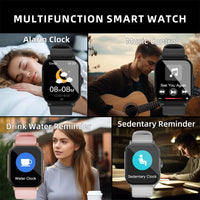 LAXASFIT 1.73” Smartwatch – Unisex Smartwatch with Customizable Dials, Health Tracking, Bluetooth, Calls &amp; Notifications, Android &amp; iOS Compatible