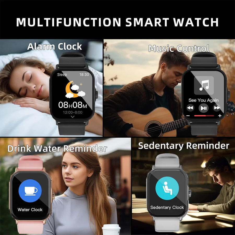 LAXASFIT 1.73” Smartwatch – Unisex Smartwatch with Customizable Dials, Health Tracking, Bluetooth, Calls & Notifications, Android & iOS Compatible