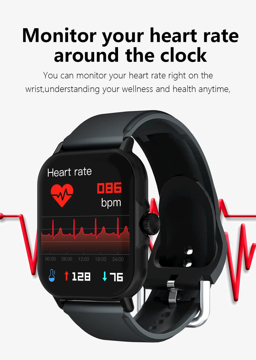LAXASFIT 1.73” Smartwatch – Unisex Smartwatch with Customizable Dials, Health Tracking, Bluetooth, Calls & Notifications, Android & iOS Compatible