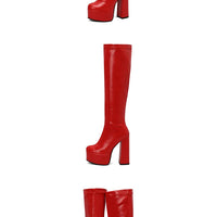 Bottes Femme Grande Taille à Talon Épais et Plateforme – FANAN AYY-A8-13 | Bottes Genou Élégantes &amp; Sexy Automne