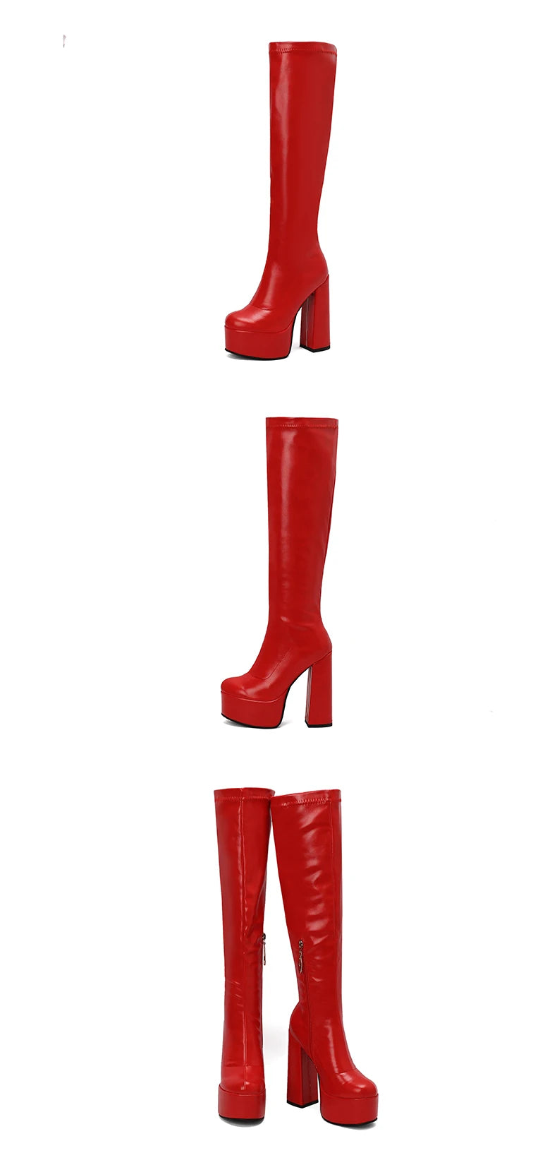 Bottes Femme Grande Taille à Talon Épais et Plateforme – FANAN AYY-A8-13 | Bottes Genou Élégantes & Sexy Automne