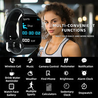 LAXASFIT 1.73” Smartwatch – Unisex Smartwatch with Customizable Dials, Health Tracking, Bluetooth, Calls &amp; Notifications, Android &amp; iOS Compatible