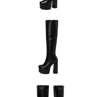 Bottes Femme Grande Taille à Talon Épais et Plateforme – FANAN AYY-A8-13 | Bottes Genou Élégantes &amp; Sexy Automne