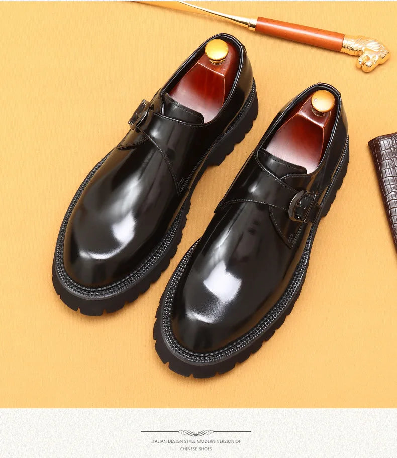 Oxford & Derby Homme – Chaussures Britanniques en Cuir Véritable, Semelle Épaisse, Business & Casual Élégant