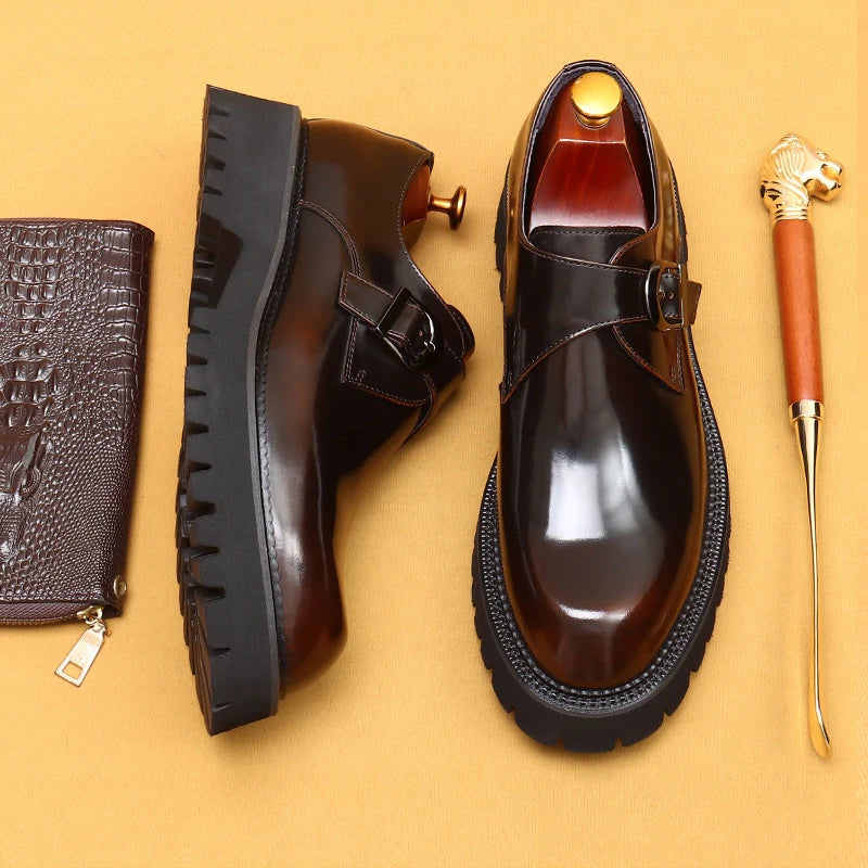 Oxford & Derby Homme – Chaussures Britanniques en Cuir Véritable, Semelle Épaisse, Business & Casual Élégant