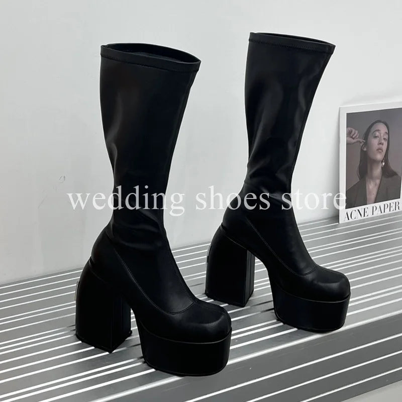 Women's 16cm Heel Boots - High, Waterproof and Sexy
