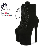 Women's Fetish Ankle Boots - Super High Heel, Western Style, Evening and Nightclub