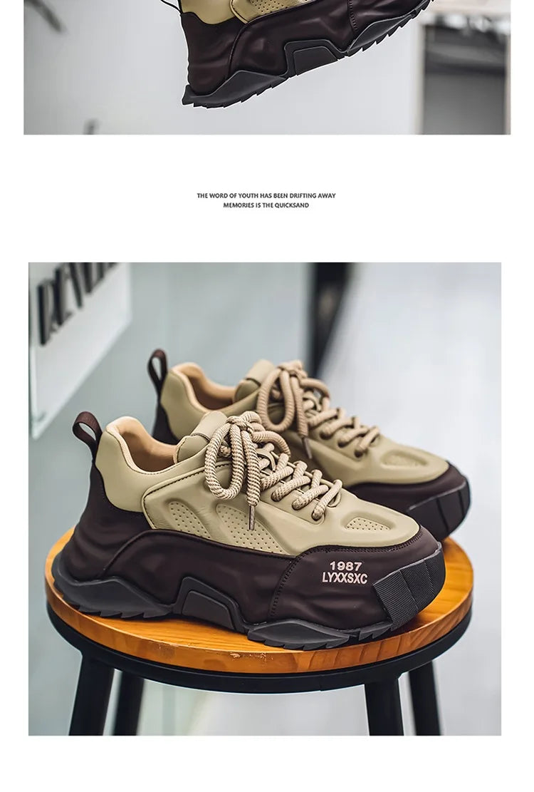 Sneakers Homme Designer – Confort & Hauteur Boostée