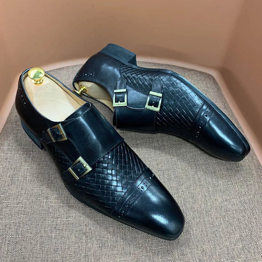 DANIEL WAFER – Chaussures Homme Monk Strap en Cuir Véritable