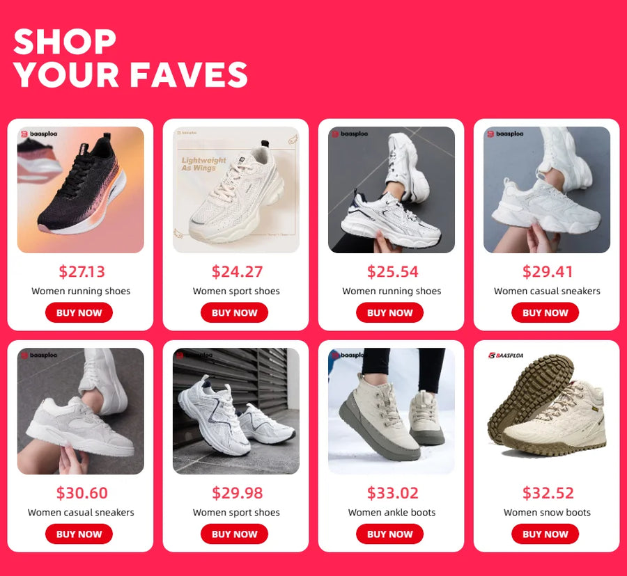Baasploa H1072 – Chaussures de running femme respirantes et élévatrices