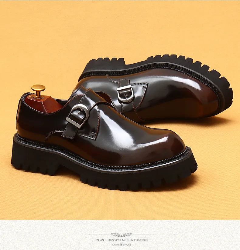 Oxford & Derby Homme – Chaussures Britanniques en Cuir Véritable, Semelle Épaisse, Business & Casual Élégant