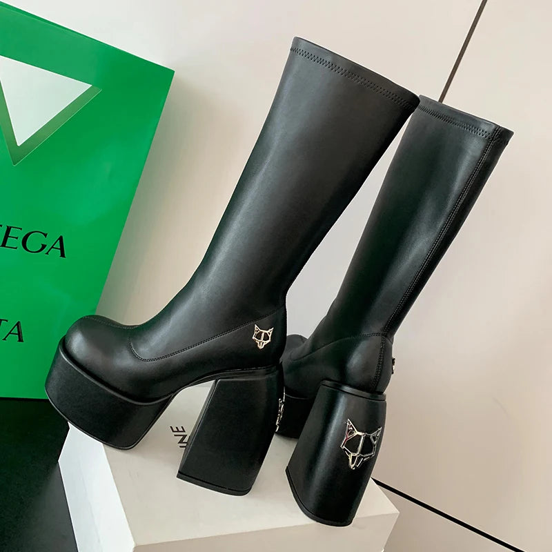 Women's designer ankle boots - 14 cm heel, stretch, bold and sexy look