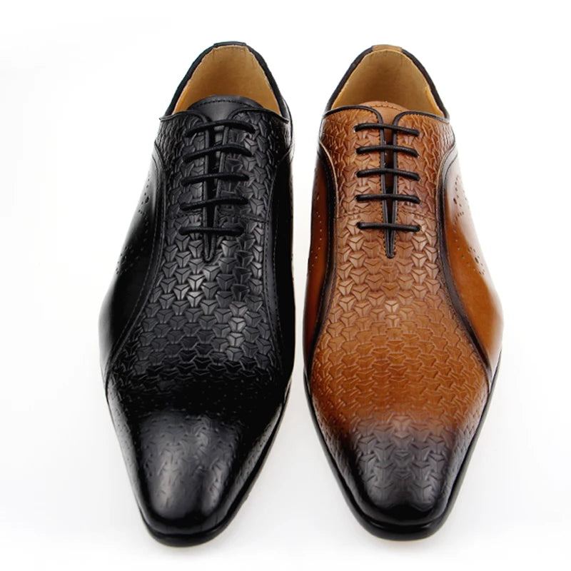 YOUYAZHUBU, Chaussures Homme en Cuir Véritable – Oxford Élégantes et Respirantes pour Bureau, Mariage et Occasions Formelles