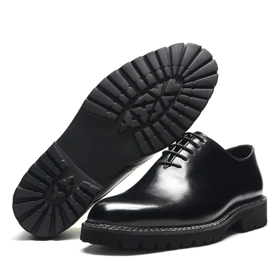 Oxford Homme Élégant – Sneakers en Cuir Véritable Noir, Haute Qualité pour Bureau, Affaires et Occasions Sociales