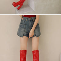 Bottes Femme Grande Taille à Talon Épais et Plateforme – FANAN AYY-A8-13 | Bottes Genou Élégantes &amp; Sexy Automne