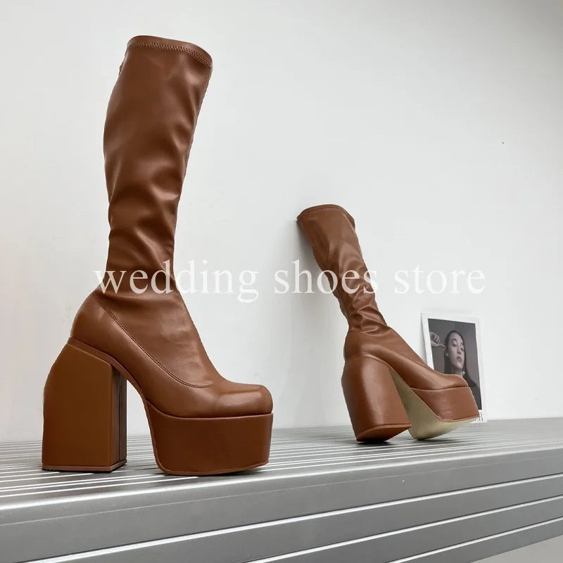 Women's 16cm Heel Boots - High, Waterproof and Sexy
