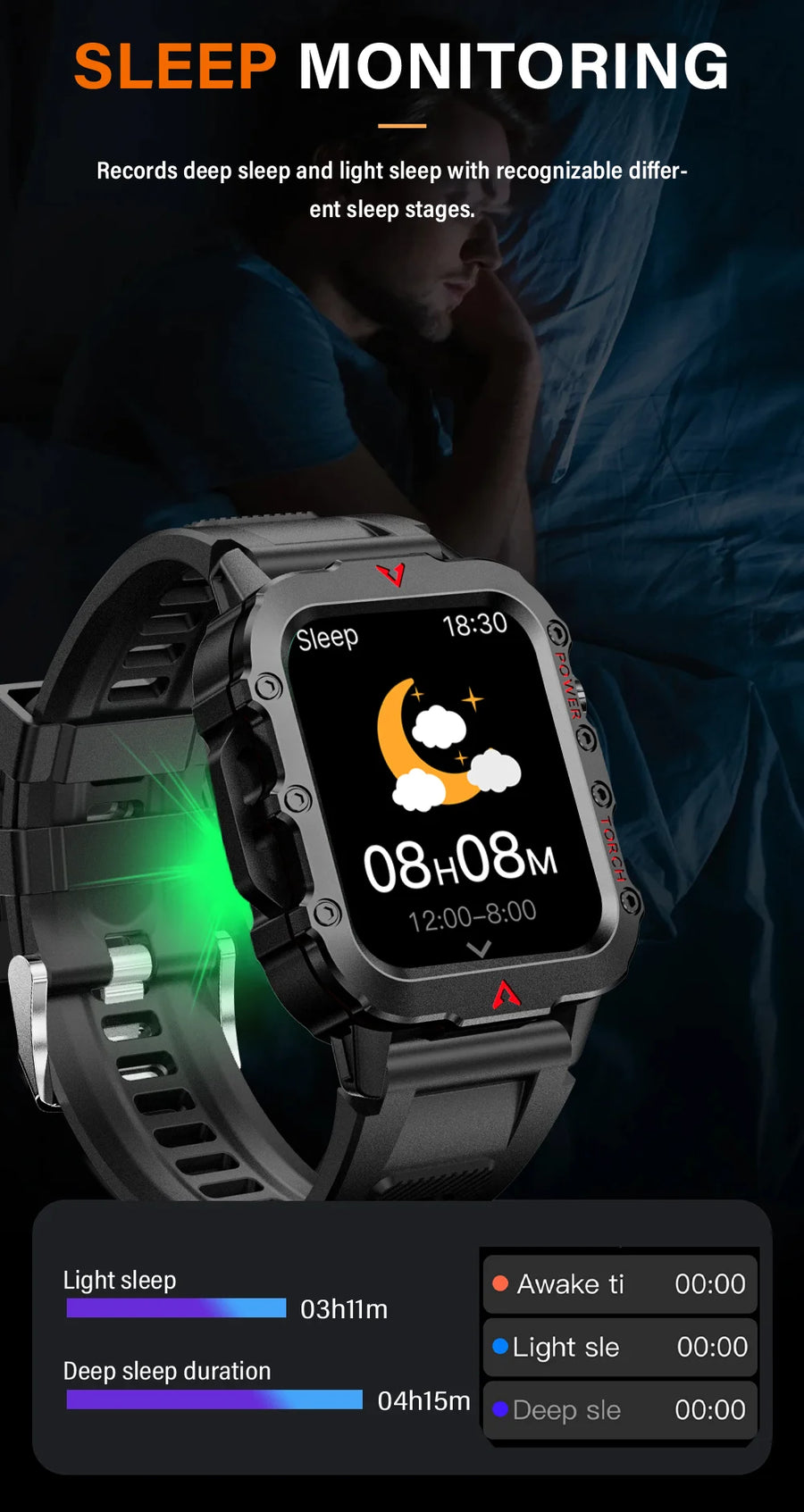 LAXASFIT™ 5610 – Smartwatch Sport; Santé | Écran HD 1.71’’
