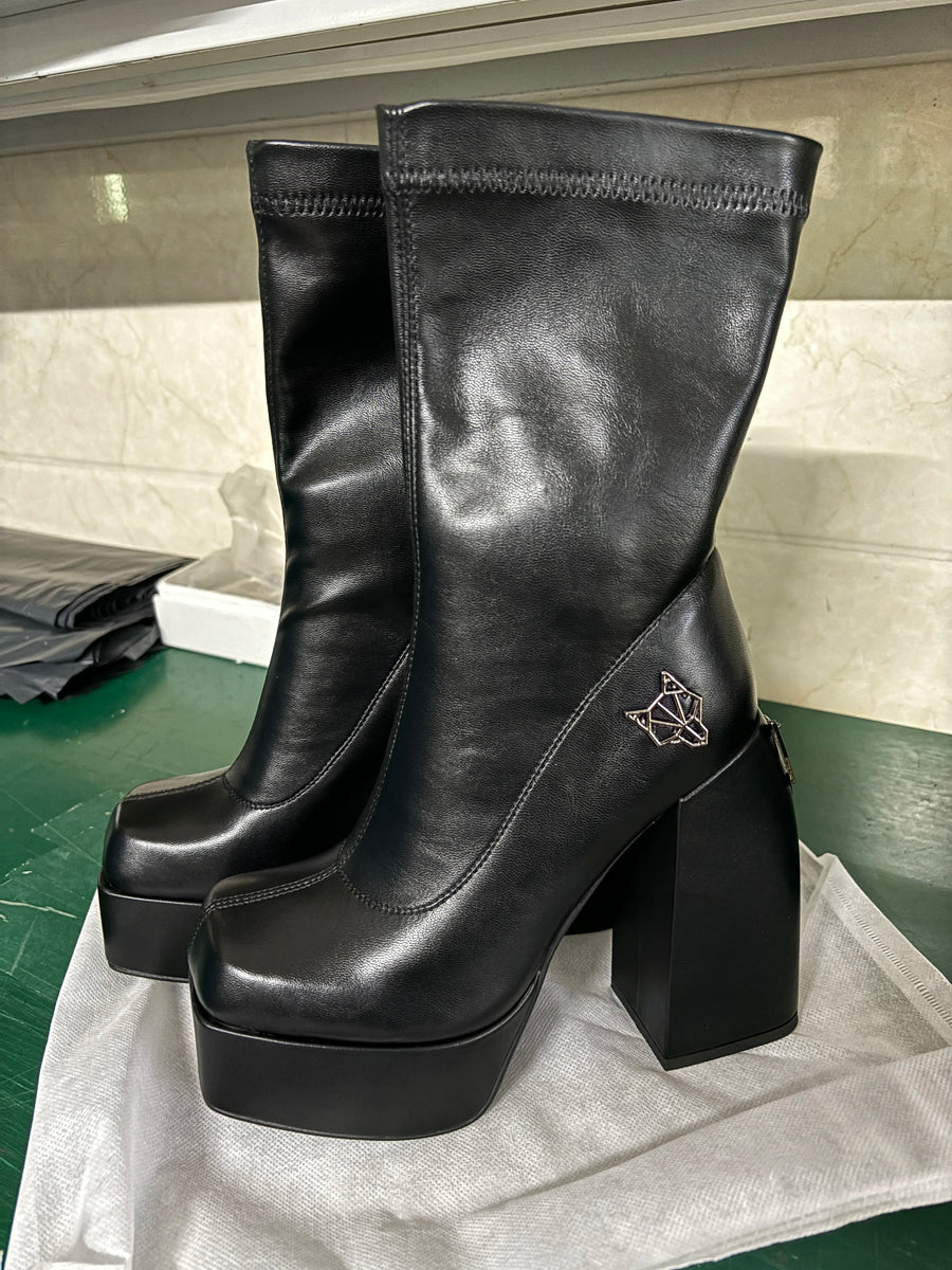 Women's designer ankle boots - 14 cm heel, stretch, bold and sexy look