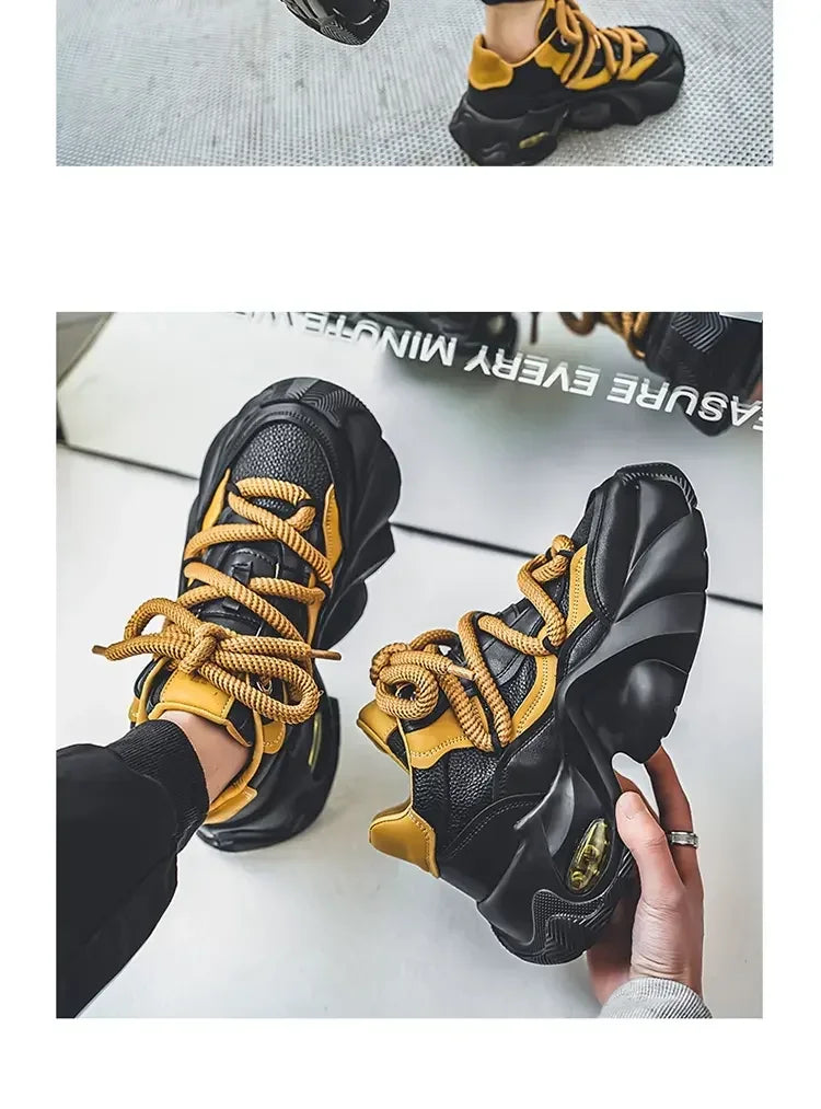 Baskets homme style designer – Sneakers à semelle épaisse confortables, mode décontractée automne/hiver