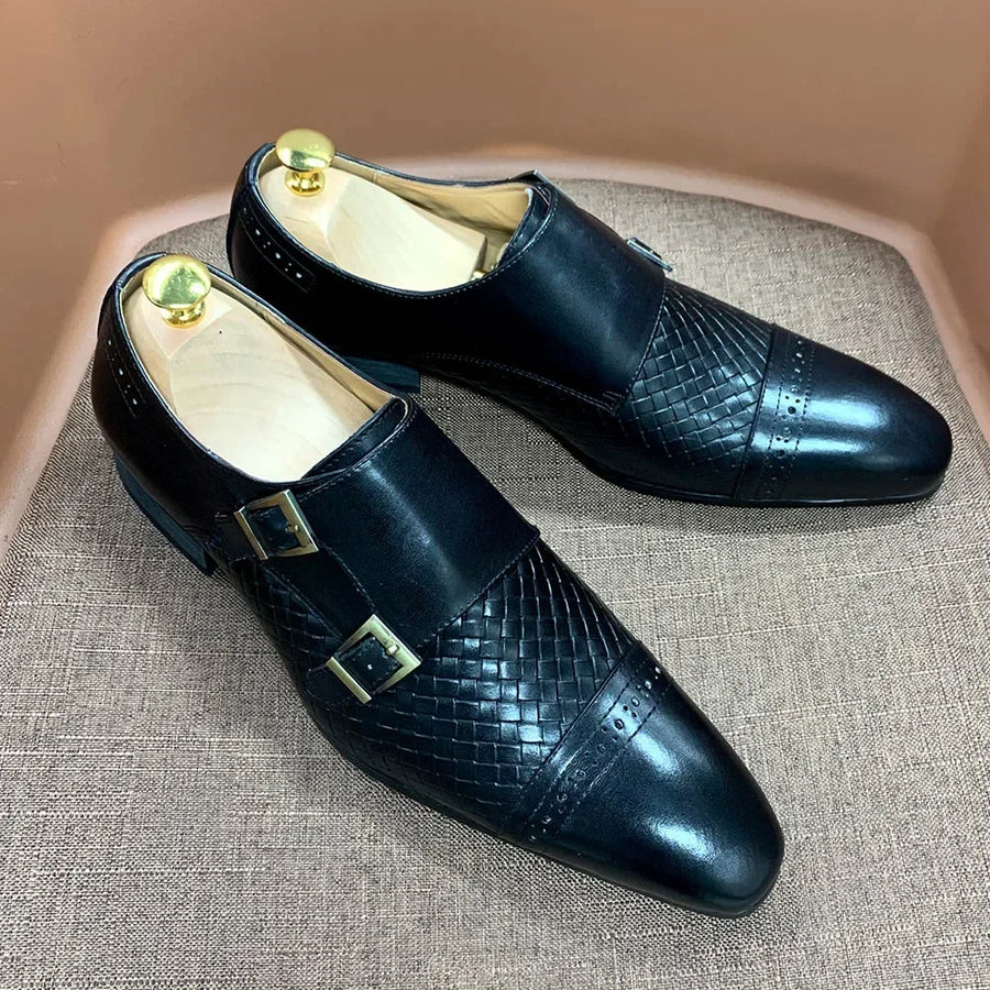 DANIEL WAFER – Chaussures Homme Monk Strap en Cuir Véritable
