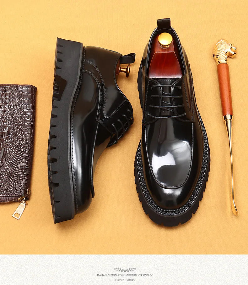ASTON M. JAZZ – Chaussures Oxford Homme en Cuir Véritable, Italienne
