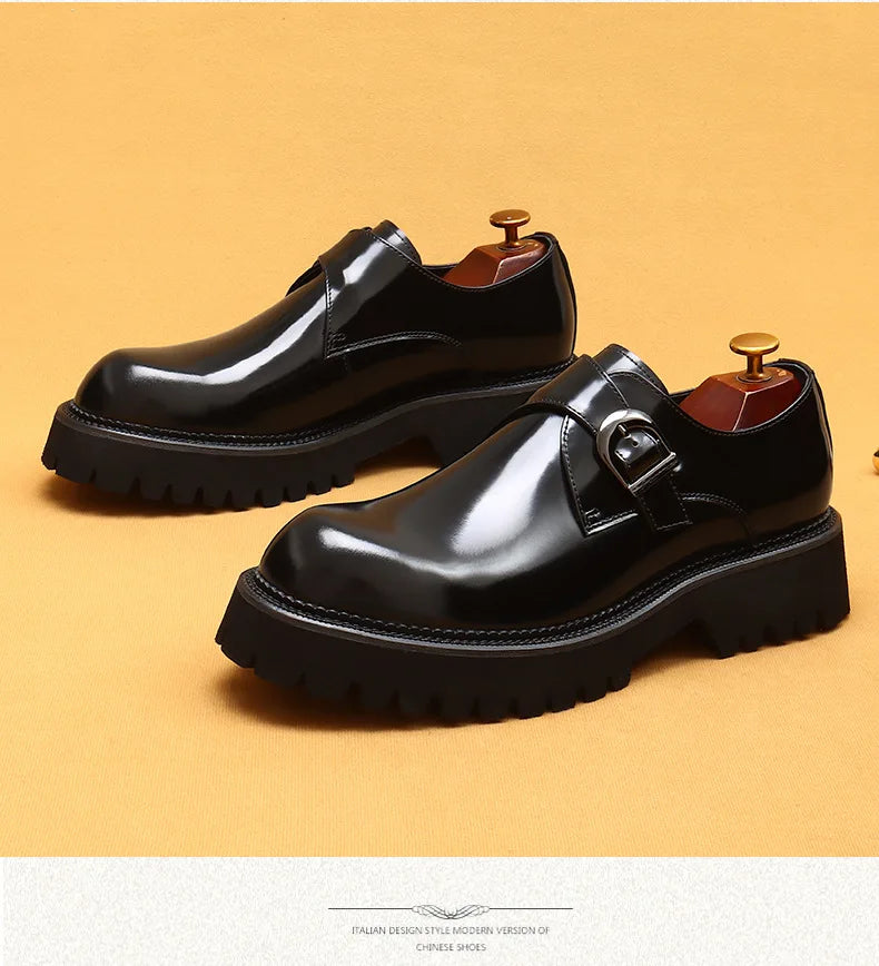 Oxford & Derby Homme – Chaussures Britanniques en Cuir Véritable, Semelle Épaisse, Business & Casual Élégant