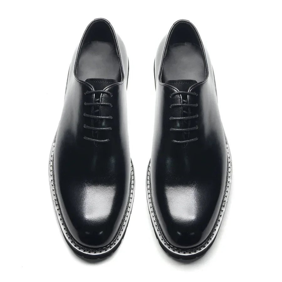 Oxford Homme Élégant – Sneakers en Cuir Véritable Noir, Haute Qualité pour Bureau, Affaires et Occasions Sociales