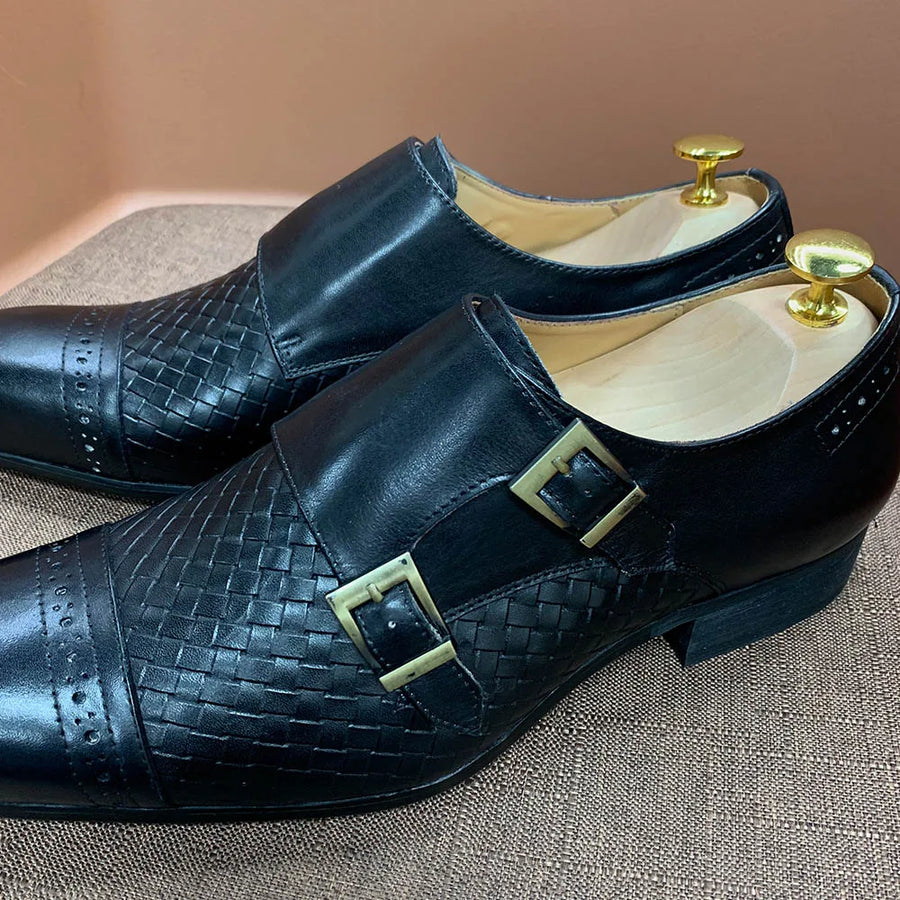 DANIEL WAFER – Chaussures Homme Monk Strap en Cuir Véritable