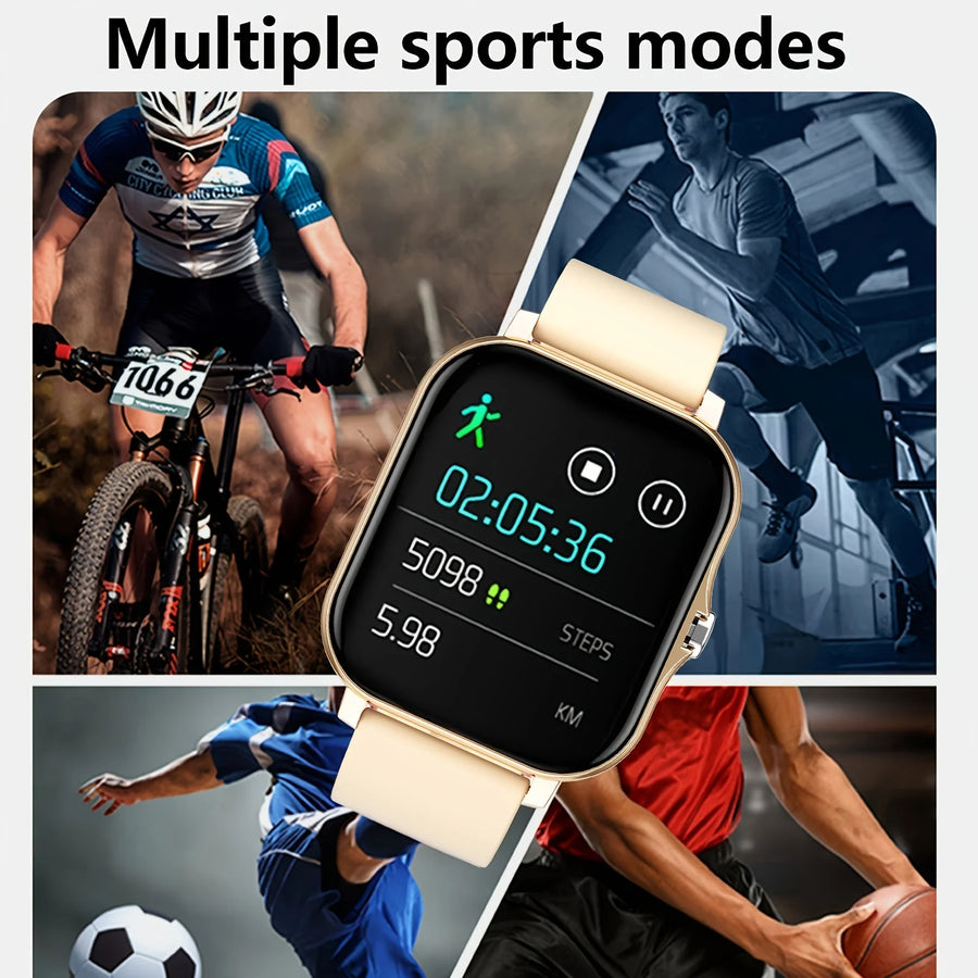 Unisex Smartwatch - Wireless Calls, Multiple App Notifications, Sports Smartwatch Compatible with iPhone and Android