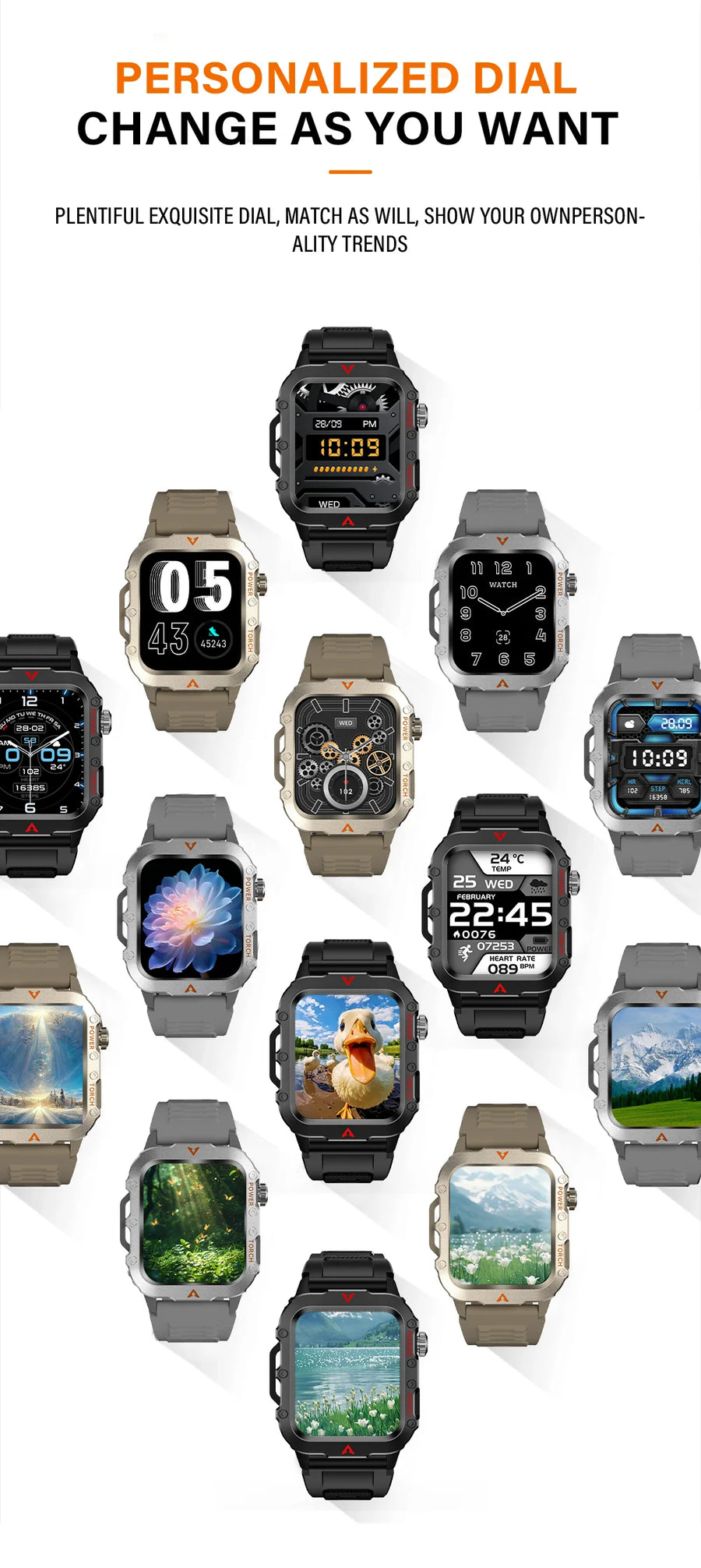 LAXASFIT™ 5610 – Smartwatch Sport; Santé | Écran HD 1.71’’