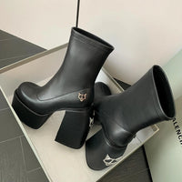 Women's designer ankle boots - 14 cm heel, stretch, bold and sexy look