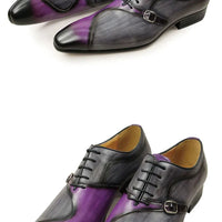 Chaussures Homme YAOLIDA – Oxford en Cuir Véritable avec Boucle Latérale