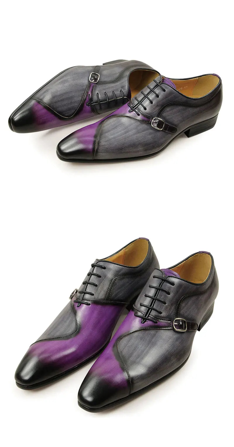 Chaussures Homme YAOLIDA – Oxford en Cuir Véritable avec Boucle Latérale