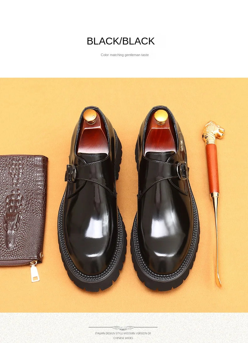 Oxford & Derby Homme – Chaussures Britanniques en Cuir Véritable, Semelle Épaisse, Business & Casual Élégant