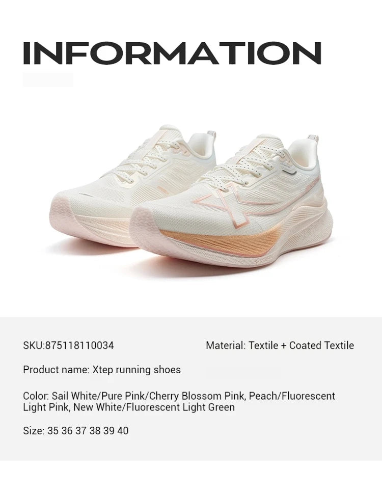 Xtep Women Running Shoes 2000km 3.0 2025 Xtep ForMotion Pro – Chaussures de course femme stables et respirantes pour sol dur