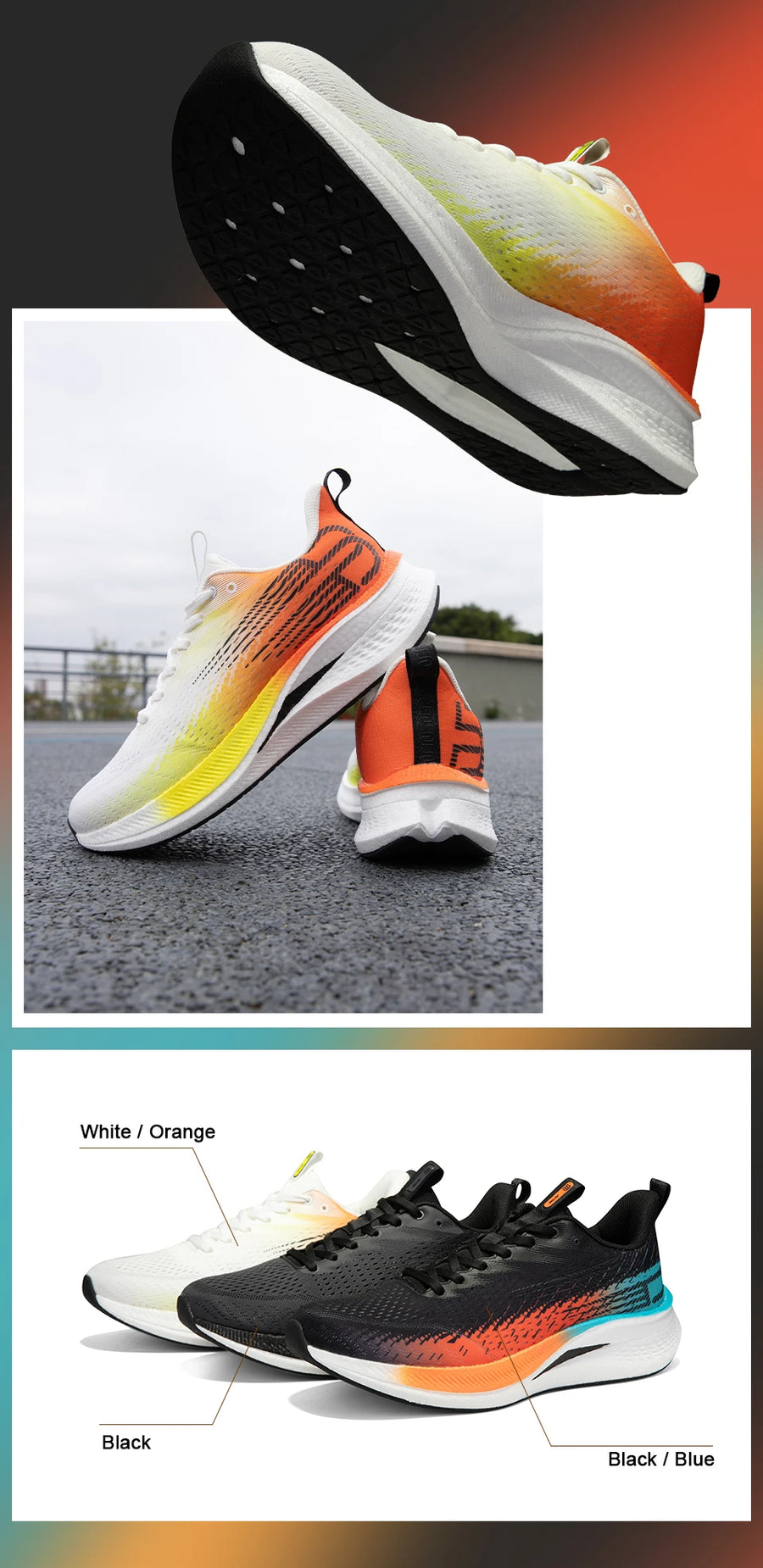 baasploa W3100 H1072 – Chaussures de running homme légères et professionnelles
