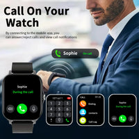 Unisex Smartwatch - Wireless Calls, Multiple App Notifications, Sports Smartwatch Compatible with iPhone and Android