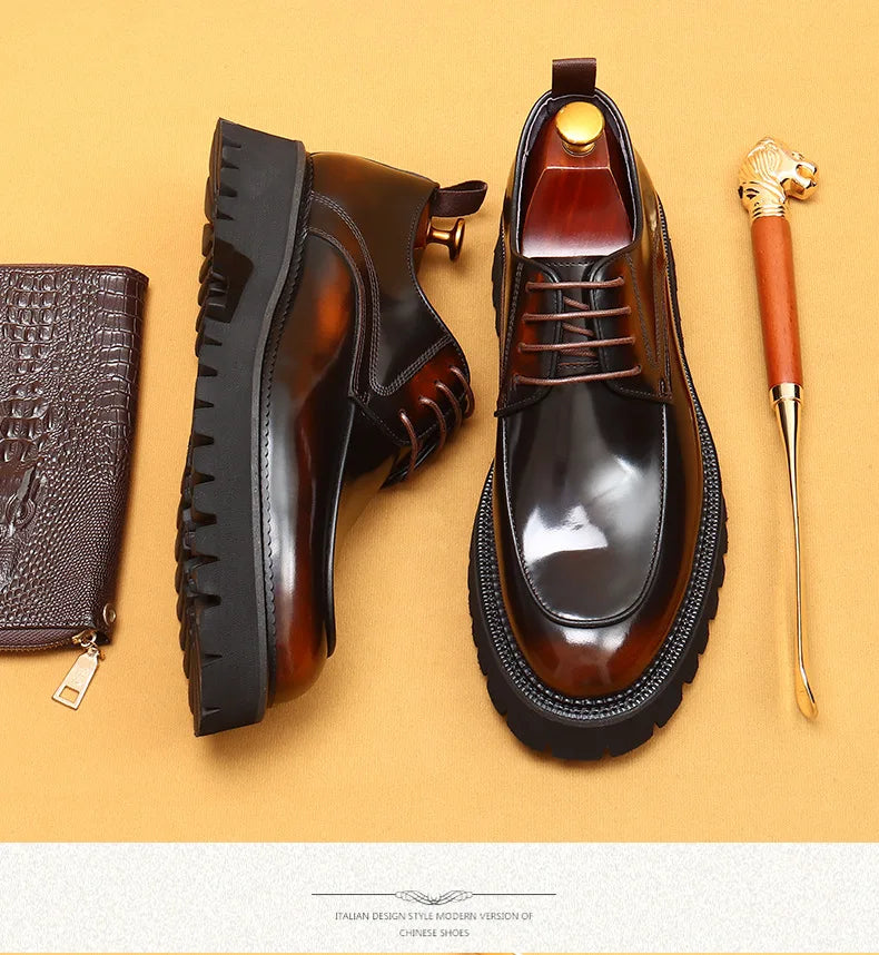 ASTON M. JAZZ – Chaussures Oxford Homme en Cuir Véritable, Italienne