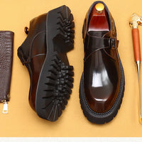 Oxford & Derby Homme – Chaussures Britanniques en Cuir Véritable, Semelle Épaisse, Business & Casual Élégant"