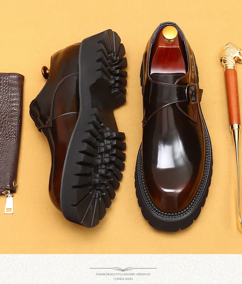 Oxford & Derby Homme – Chaussures Britanniques en Cuir Véritable, Semelle Épaisse, Business & Casual Élégant