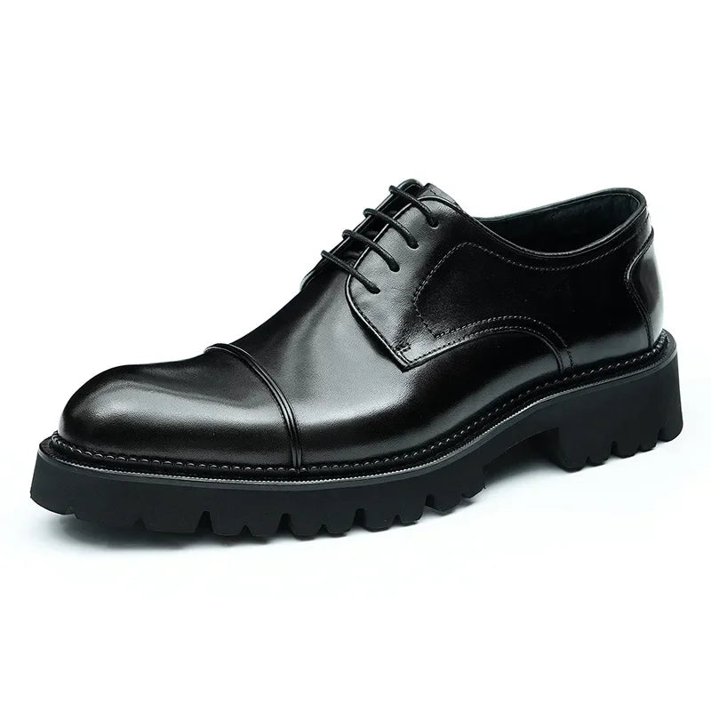 XXCZDOU, Chaussures Homme Rétro 2025 – Cuir Véritable de Luxe, Handmade, Style Britannique Élégant, Plateforme Confortable – Idéal Mariage & Soirée