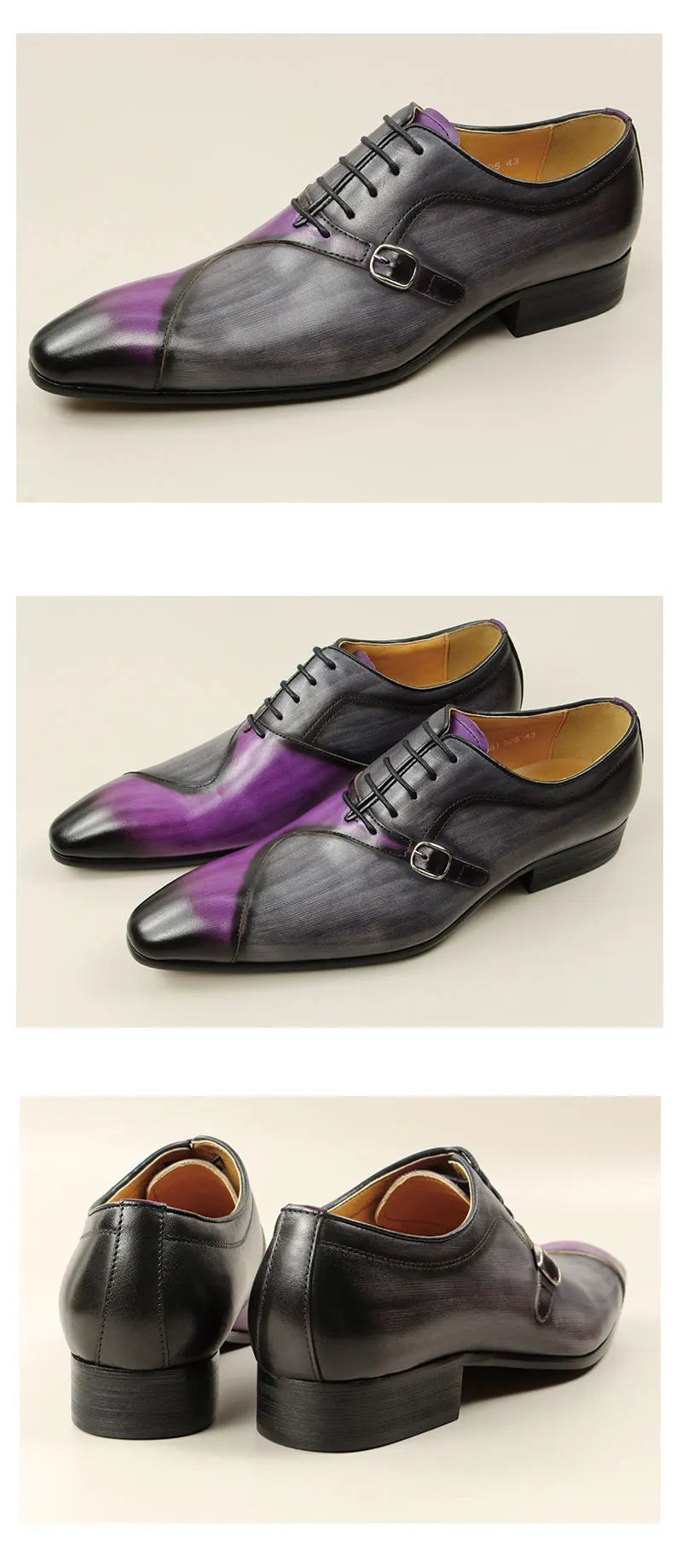 Chaussures Homme YAOLIDA – Oxford en Cuir Véritable avec Boucle Latérale
