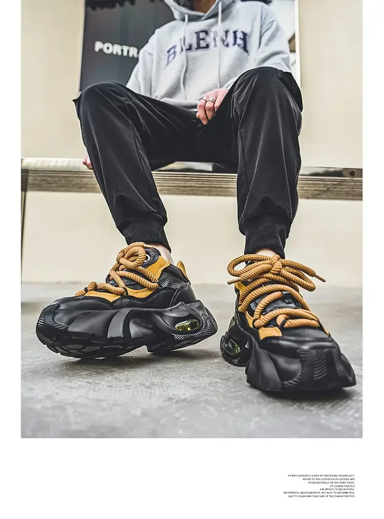Baskets homme style designer – Sneakers à semelle épaisse confortables, mode décontractée automne/hiver