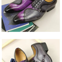 Chaussures Homme YAOLIDA – Oxford en Cuir Véritable avec Boucle Latérale