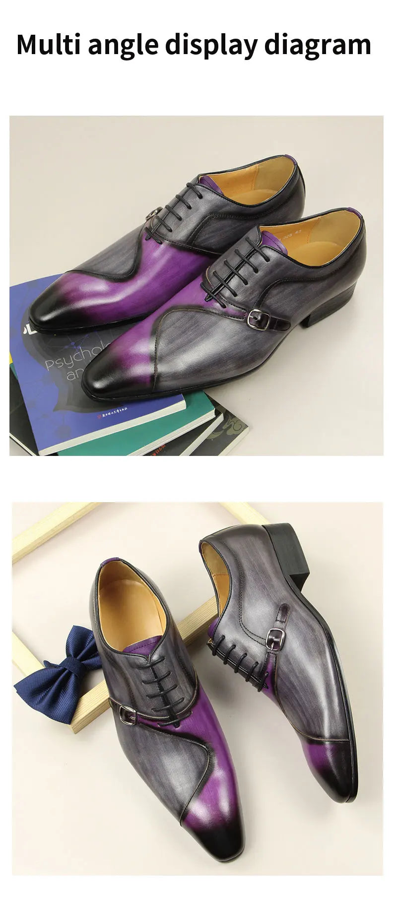 Chaussures Homme YAOLIDA – Oxford en Cuir Véritable avec Boucle Latérale
