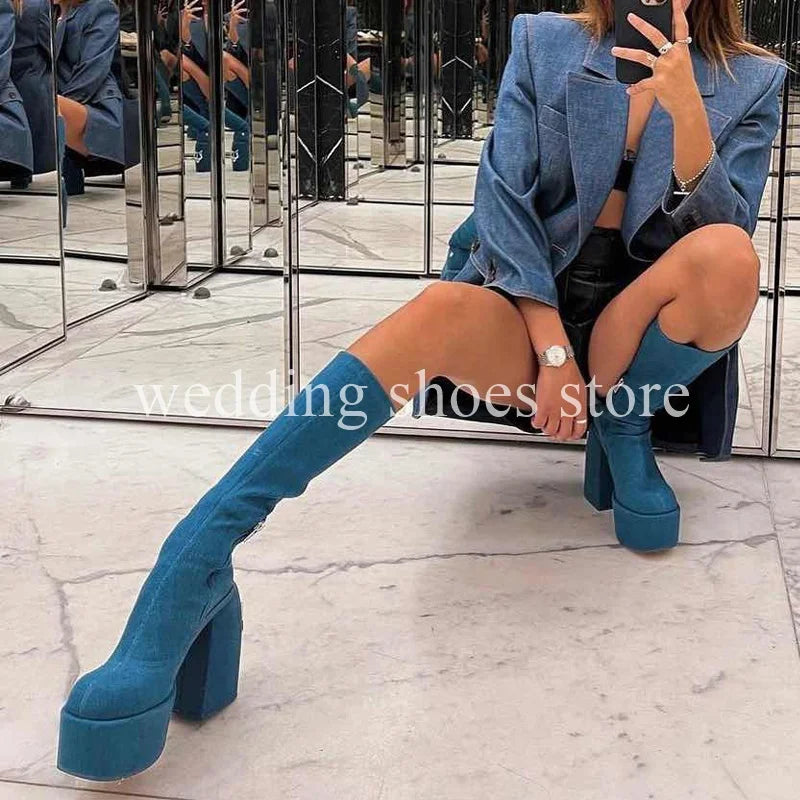 Women's 16cm Heel Boots - High, Waterproof and Sexy