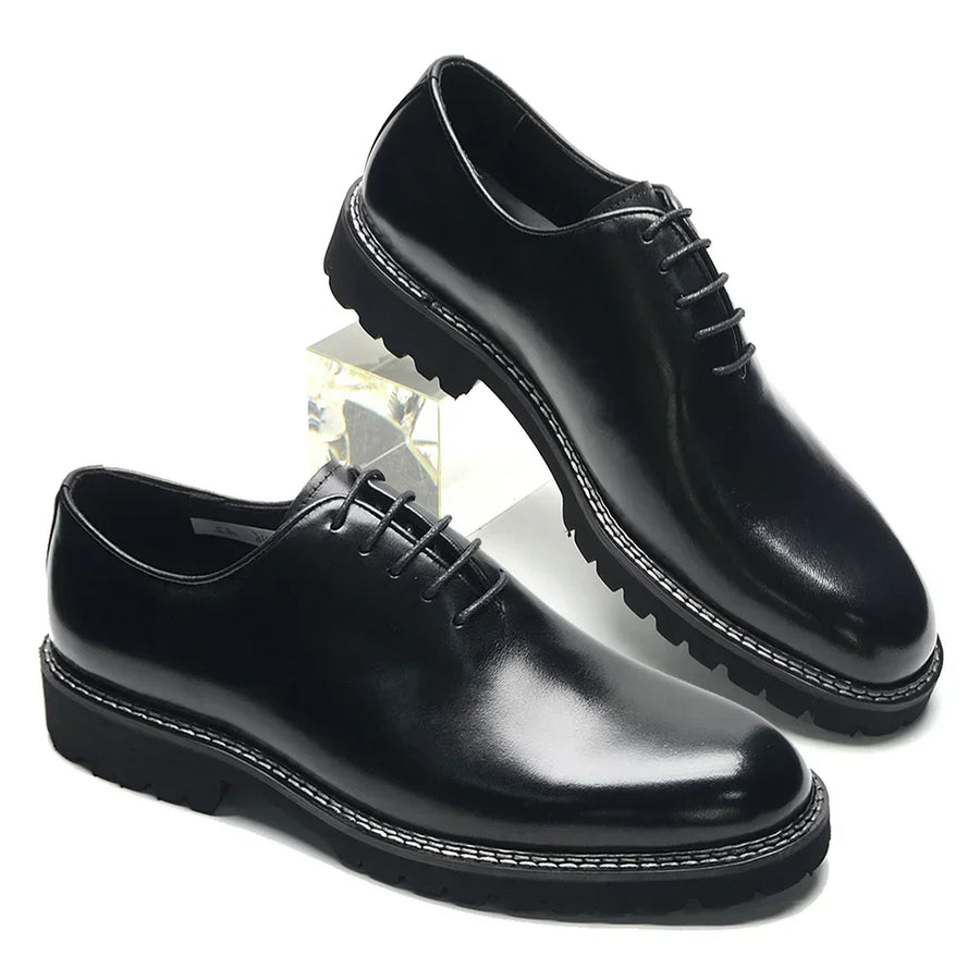 Oxford Homme Élégant – Sneakers en Cuir Véritable Noir, Haute Qualité pour Bureau, Affaires et Occasions Sociales
