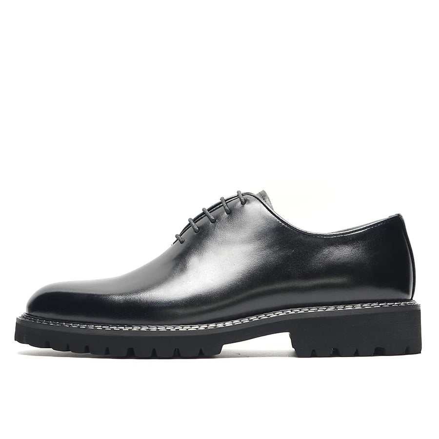 Oxford Homme Élégant – Sneakers en Cuir Véritable Noir, Haute Qualité pour Bureau, Affaires et Occasions Sociales