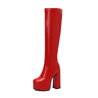 Bottes Femme Grande Taille à Talon Épais et Plateforme – FANAN AYY-A8-13 | Bottes Genou Élégantes &amp; Sexy Automne
