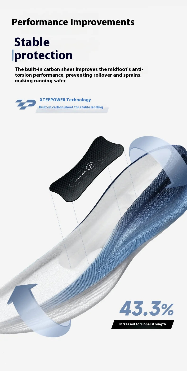 Xtep Marathon Pro – Chaussures de course homme respirantes à amorti dynamique